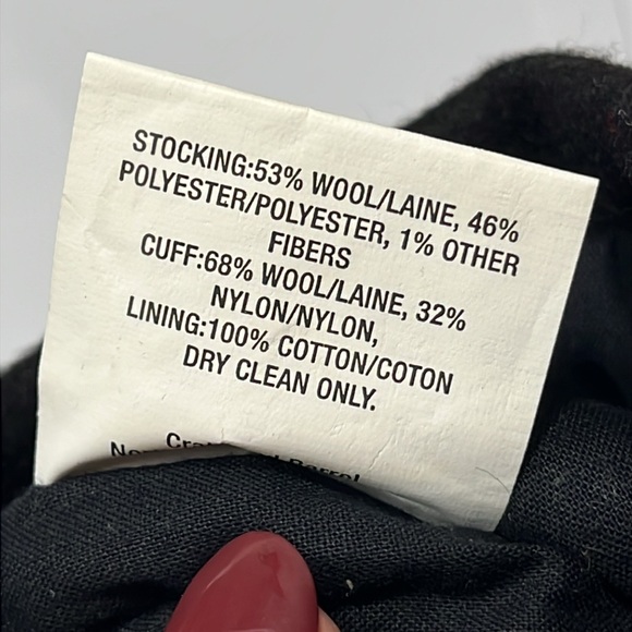 WOOF embroidery Puppy Dog PET black gray striped wool Holiday Christmas stocking - Picture 7 of 10